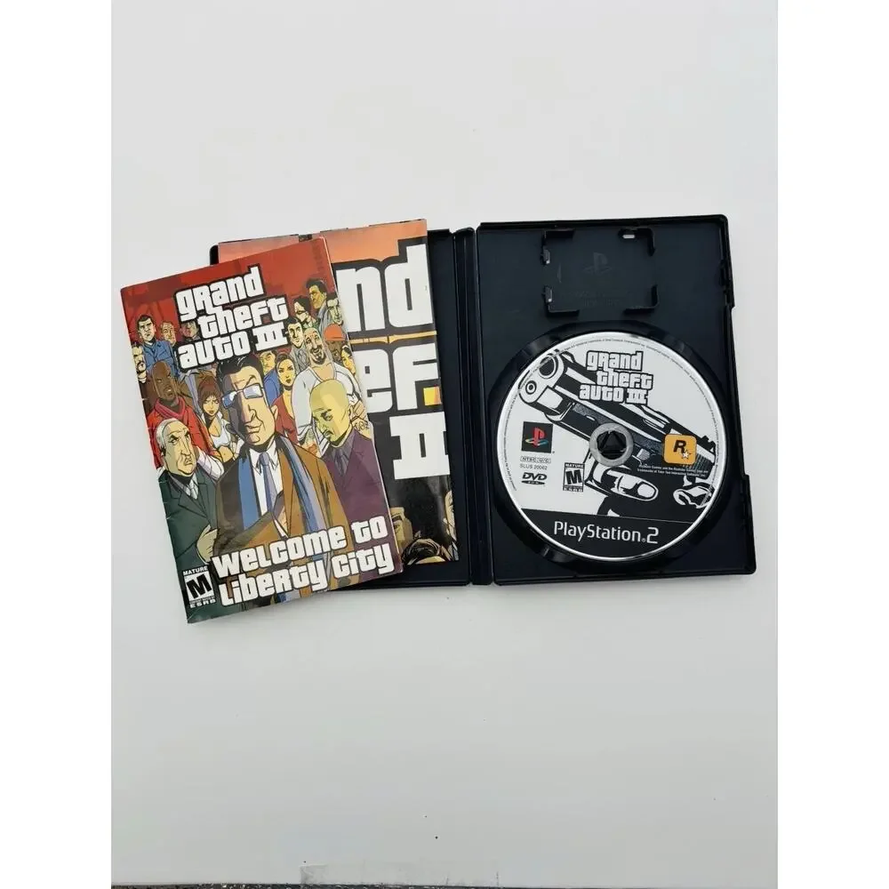Grand Theft Auto III 3 (Sony PlayStation 2 PS2, 2003) Complete W/ Map - Works
